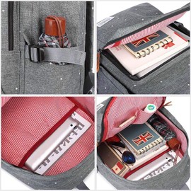 Kaukko Backpack for Men and Women, Chic and Practical Backpack for School, University, with Laptop Compartment and Anti-Theft Bag for Everyday Use Oxford, Grey 05