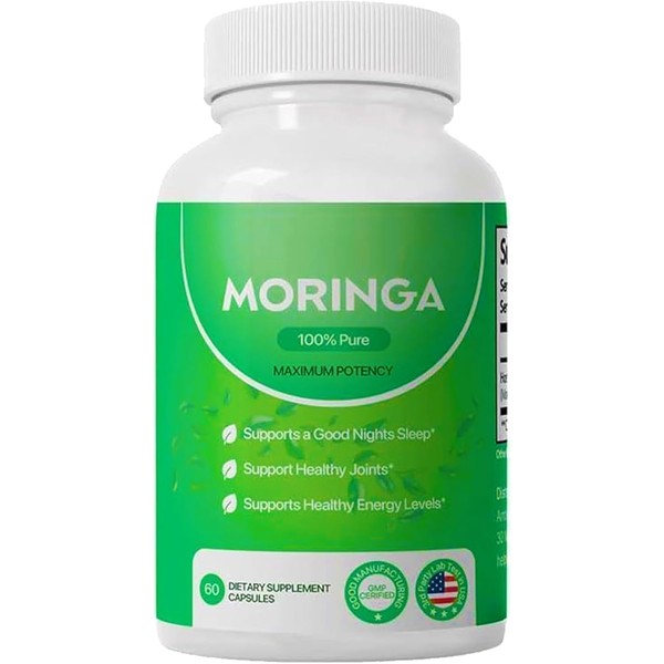 Moringa Capsules – 100% Pure Moringa Powder Supplement – Promotes