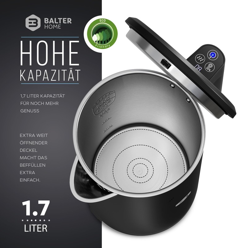 Balter WK-4-Touch Stainless Steel Kettle with Temperature Setting, 40 °C