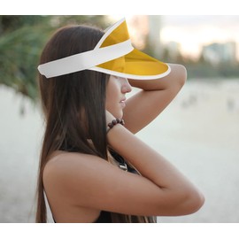 Nicky Bigs Novelties Clear Colored Plastic Sun Visor Tennis Beach Bingo Vegas Dealer Golf Casino Hat
