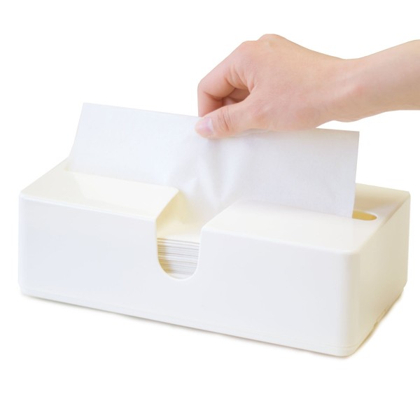OKA Easy to Remove Paper Towel Case Pick (White) (Tissue, Refill)
