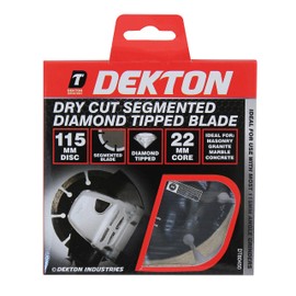 Dekton Dry Cut Segmented Diamond Tipped Blade- Ideal For Masonry, Granite, Marble And Concrete| 115mm Size Disc With 22mm Core| Segmented Blade| Diamond Tipped For Durability| Long-lasting Performance