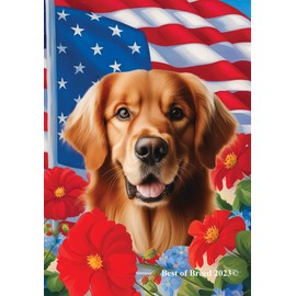 Golden Retriever Red - Best of Breed All-American Patriotic I Garden Flags