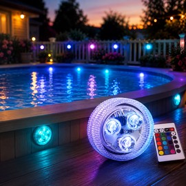 Solar RGB Pool Lights for Outdoor Décor – Waterproof Color-Changing Lamps for Railings, Fences, Gardens & Patios