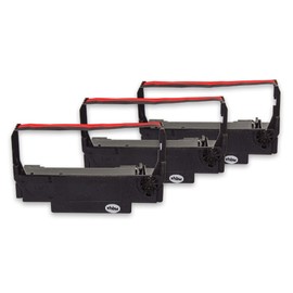 vhbw 3 x Nylon Ink Ribbon Compatible with Dot Matrix Printer Sharp ER 3210 Replacement for ERC-38 B/R, ERC-30, ERC-34