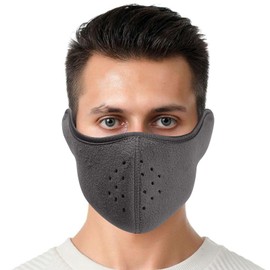 Half Face Mask Winter Warm Windproof Mask Thick Dustproof Breathable Mouth Cover for Skiing Snowboarding Motorcycling Winter Outdoor Sports (Gray)