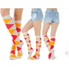 ToBeInStyle Women's Pack of 4 Knee High Socks with Colorful