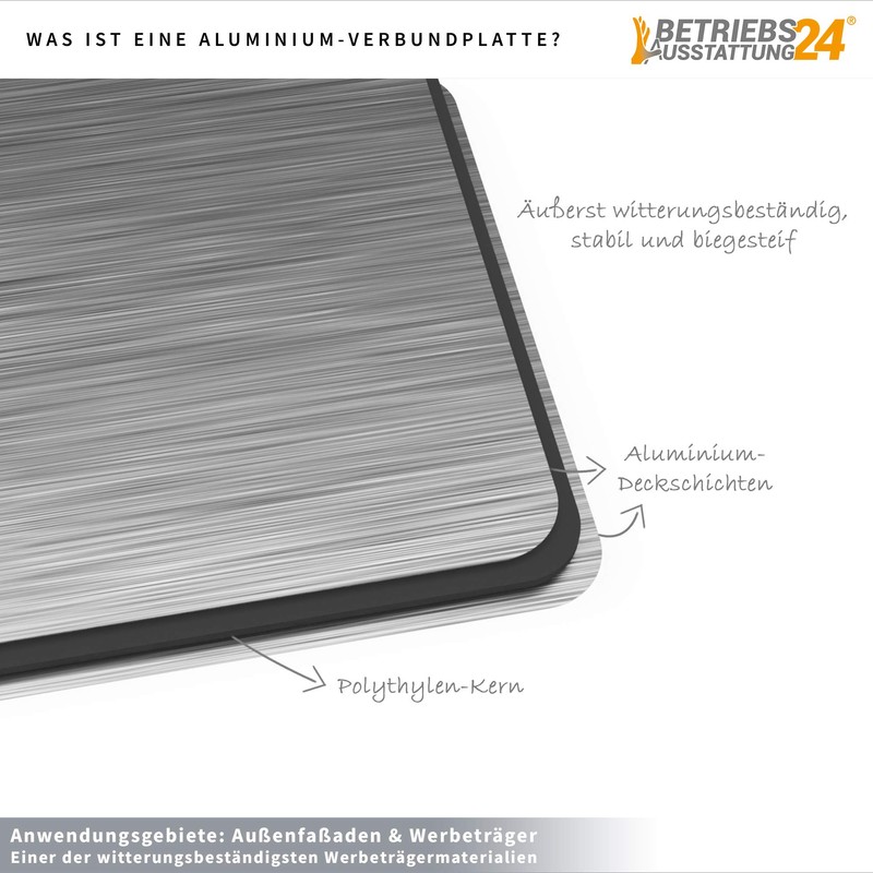 Betriebsausstattung24 Achtung! Tor Opens and Closes Automatic Sign | Aluminium