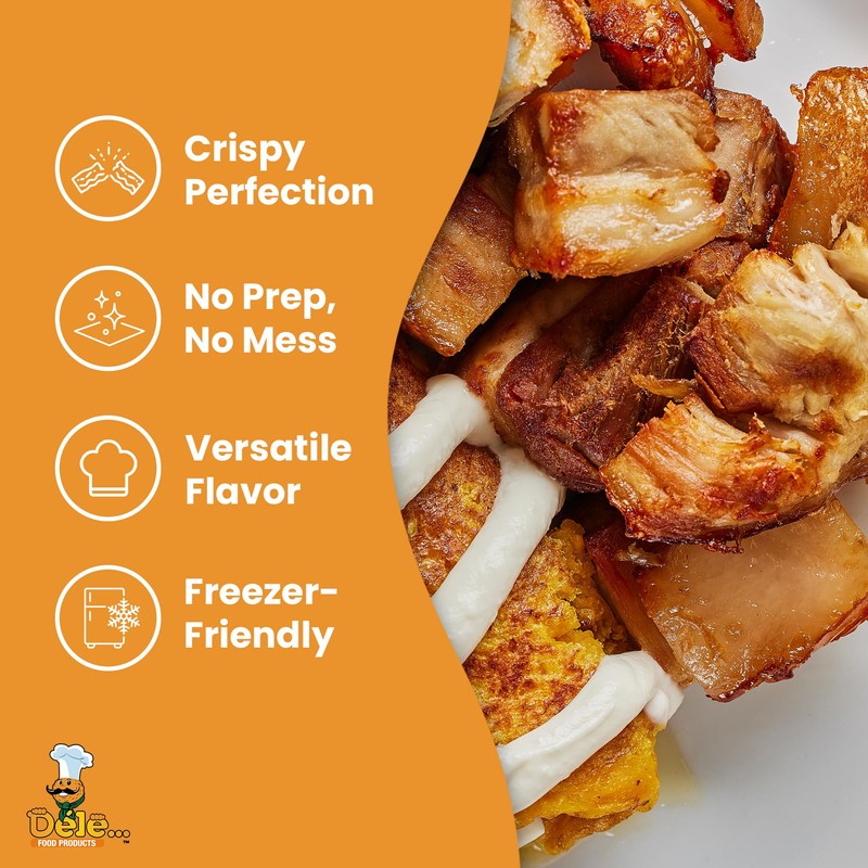 DELE FOOD Diced Pork Belly Chicharron, 1.2 lbs – Pre-Cooked