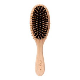 GYADA COSMETICS Medium Oval Brush Ideal for Detangling Long and Medium-Long Hair, Stimulating and Massaging, Does Not Break and Not Electrification, Strengthens Hair Bulb, Beech Wood