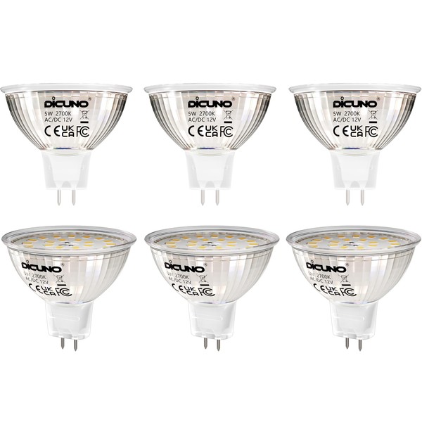DiCUNO GU5.3 MR16 5W LED Bulb, GU 5.3 Non-Dimmable Spotlight,