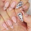 Lines and margins Handmade nail tips - Oval S /