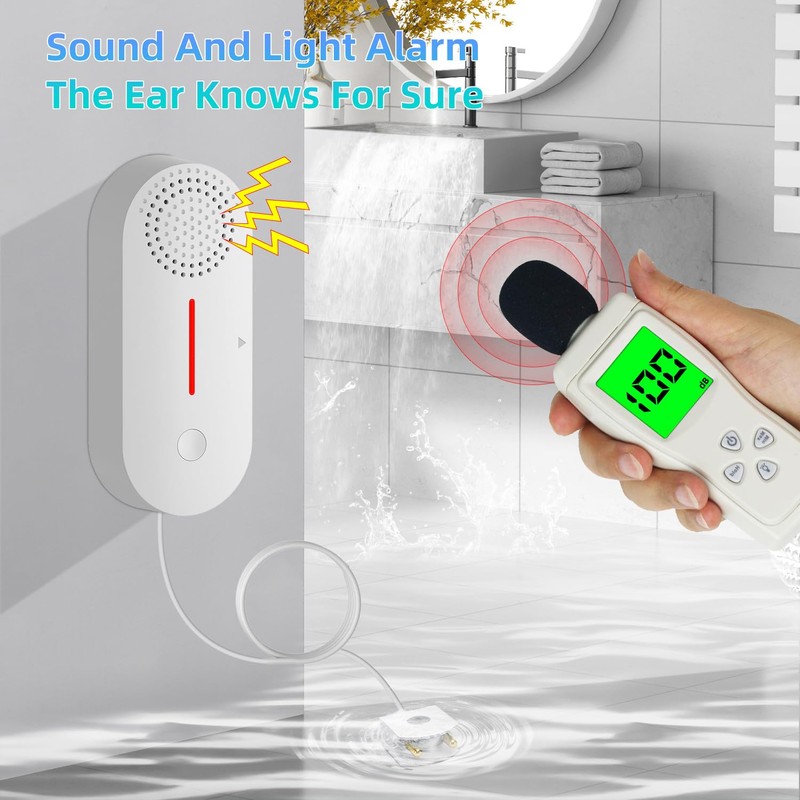 UanTii Smart Water Leak Sensor with Sound Alarm Tuya WiFi