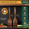 AIUHI Teak Wood Spatula for Cooking, Durable Flat Turner and