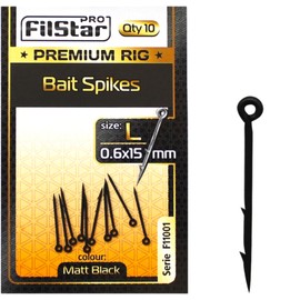 PRO FILSTAR Bait Spikes 0.6 x 15 mm Pack of 10 - Boilies Spikes for Fishing Hooks - Fishing Carp Accessories - Boilie Hook - Boilie Needle - Pop Up Boilies - Fishing Accessories for Feeder - Carp