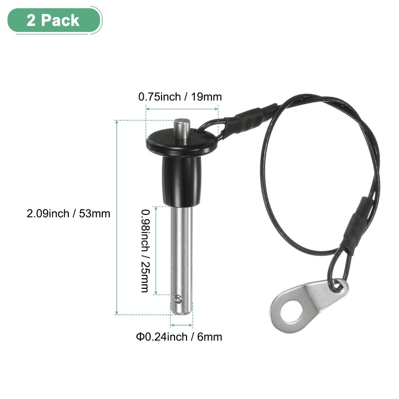 M METERXITY 2Pcs Ball Locking Pins 6mm Dia 25mm Usage