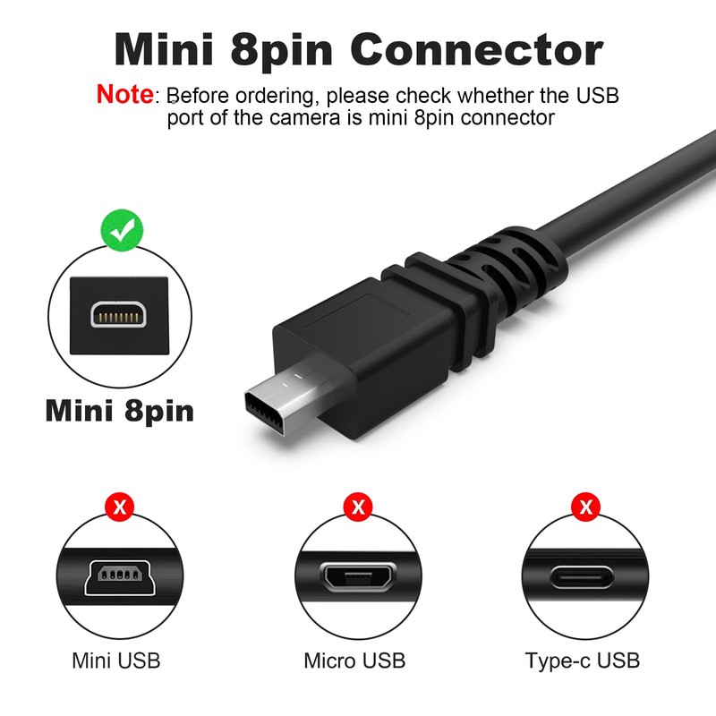 Arzweyk Replacement USB Camera Data Transfer Cable Cord Compatible with