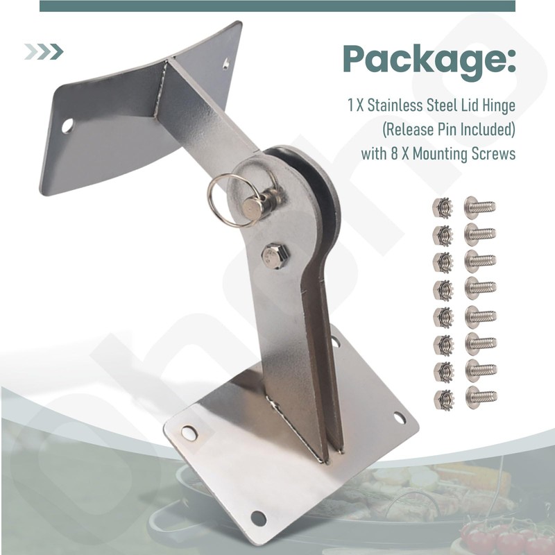 Ohoho Stainless Steel Lid Hinge for Weber Smokey Mountain Grills