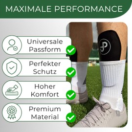 JDP Performance Football Shin Pads Men's Non-Slip Football Mini Shin Pads High Quality Small Shin Pads for Men/Women Shin Pads Small for Adults Black