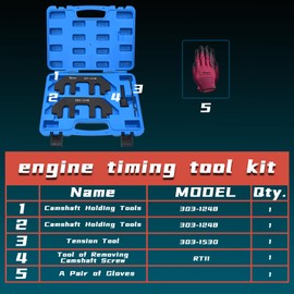 Yuesstloo Camshaft Holding Tool Kit with Tension Tool, Timing Alignment Holder Tool Compatible with Ford 3.5L & 3.7L 4V Engines, 3.5 EcoBoost, Replace 303-1248 303-1530 RT11, with Case and Gloves