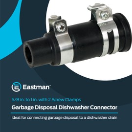 EZ-FLO Garbage Disposal Dishwasher Connector, Black Rubber, 60424