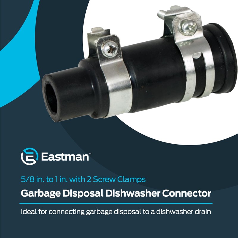 EZ-FLO Garbage Disposal Dishwasher Connector, Black Rubber, 60424