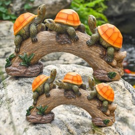 TERESA'S COLLECTIONS Garden Figures for Outdoor Use Turtles Garden Decoration Solar Garden Light for Outdoor Resin LED Solar Light Waterproof Turtle Garden Figures for Lawn Balcony Patio Yard 12 cm