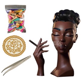 KHIEO Head Incense Burner Black Woman, Funny and Elegant Head Scents Burner Black Women Facial Decoration, Waterfall Headscents Incense Holder, Ideal for Home Decor and Relaxation (A, Normal)