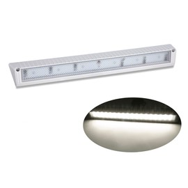 22.4" RV & Boat Exterior LED Porch Light Fixture, 40° Down Angle Flood Beam, 4000K Natural-White, 12V/24V DC, High Lumen Output Low Current Draw, Waterproof White Finish, 1-Pack