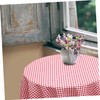 GRIRIW Decorative Checkered Round Tablecloth with Tassel Blend for Dining