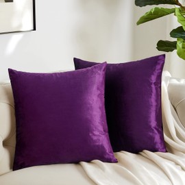 GIGIZAZA - Fundas decorativas para cojín de sofá, 2 piezas, color morado, fundas hechas de terciopelo, para cojín