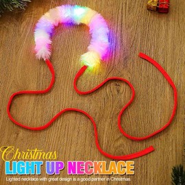 Zoestar Christmas Light Up Necklace LED Lacing Choker Necklace Christmas Party Necklace for Women One Size Polyester /, Polyester, /