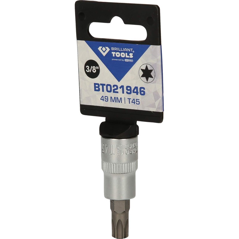 BRILLIANT TOOLS BT021946 3/8 Inch Torx Bit Socket, T45 [Powered