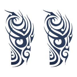 Jagua Tattoo Tattoo Stickers, 2 Weeks Disappearing Henna Tattoo Real Tribal Set of 2 (gz202-2)