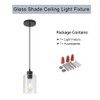 KLSS Modern Black Farmhouse Clear Glass Cylinder Pendant Light Fixture,Island