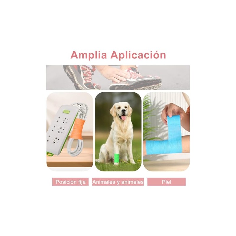 12 Pcs Vendas autoadhesivas, 5cm x 4.5M Cinta de Vendaje