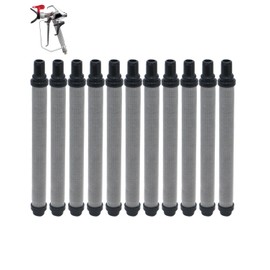 11 PCS 70 Mesh Black Push-On Airless Spray Gun Filters, Compatible with Titan 581-062, 0089959, 0516732; Wagner 0089959, 0154675, 0089324; SprayTECH, 0515220, 0154675