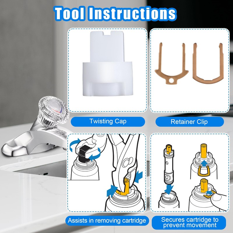 Enhon 4 Pack Dual Seal Cartridge Replacement Compatible with Moen