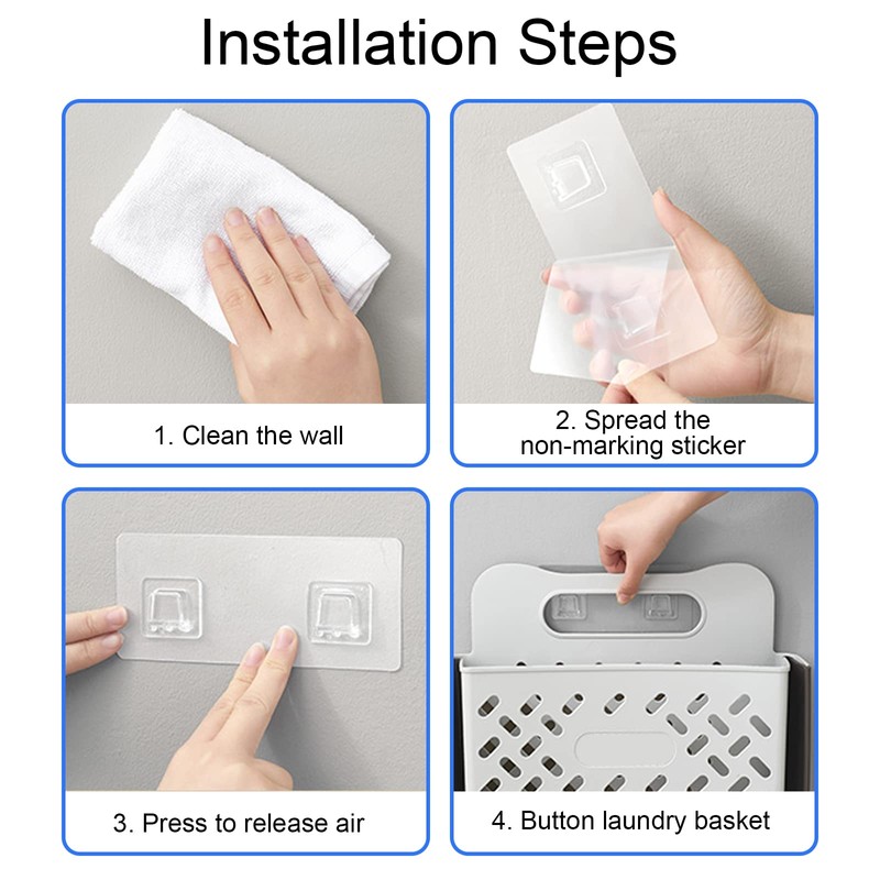 Laundry Basket Hamper,Hanging Wall Collapsible Laundry with Handle,Space-Saving Foldable Storage