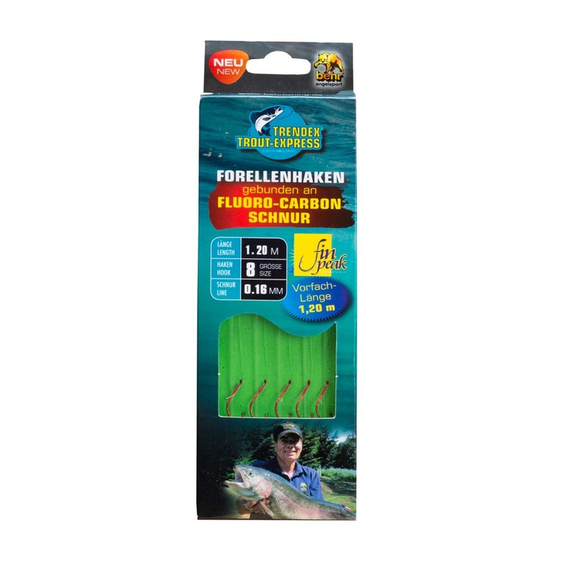 Professional Fishing Hook Set Trout Tied Leaders on Fluoro-Carbon Line