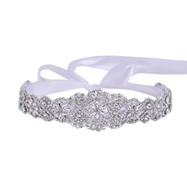 azaleas de la mujer vidrio Boda Cinturón Sashes Sash - Cinturón para Boda Nupcial, Blanco