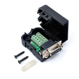 Oiyagai Connector DB9 RS232 D-SUB Female Adapter Serial 9 Pin Port DB9 COB Breakout Terminal Connector Signal Module with Case (Female with Nuts)