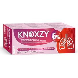 KNOXZY Hypertonic Saline Inhalation Solution 6%. Inhalation Solution for Adults & Children. Box Contains 60 Single dose vials of 4ml.