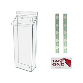 Outdoor Brochure Holder Holds 4” x 11” Tri Folds Rack Cards Wall Mount Clear Acrylic Real Estate Sheet Box with Lid Pamphlets Store Front Display Take One Bin Organizer by Marketing Holders