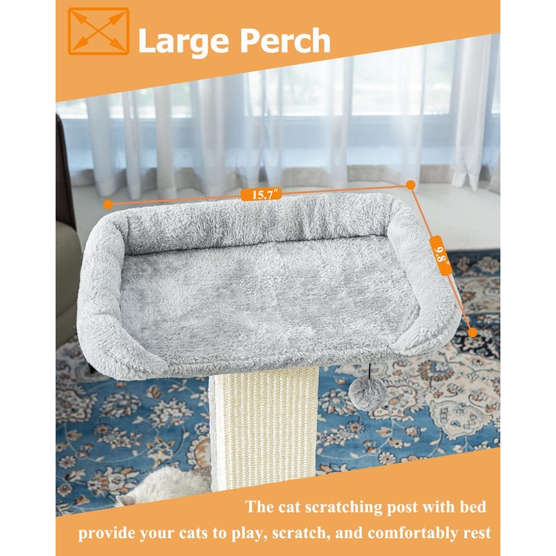 Karolpar 32" Cat Scratching Post for Indoor Cats, Sisal Cat
