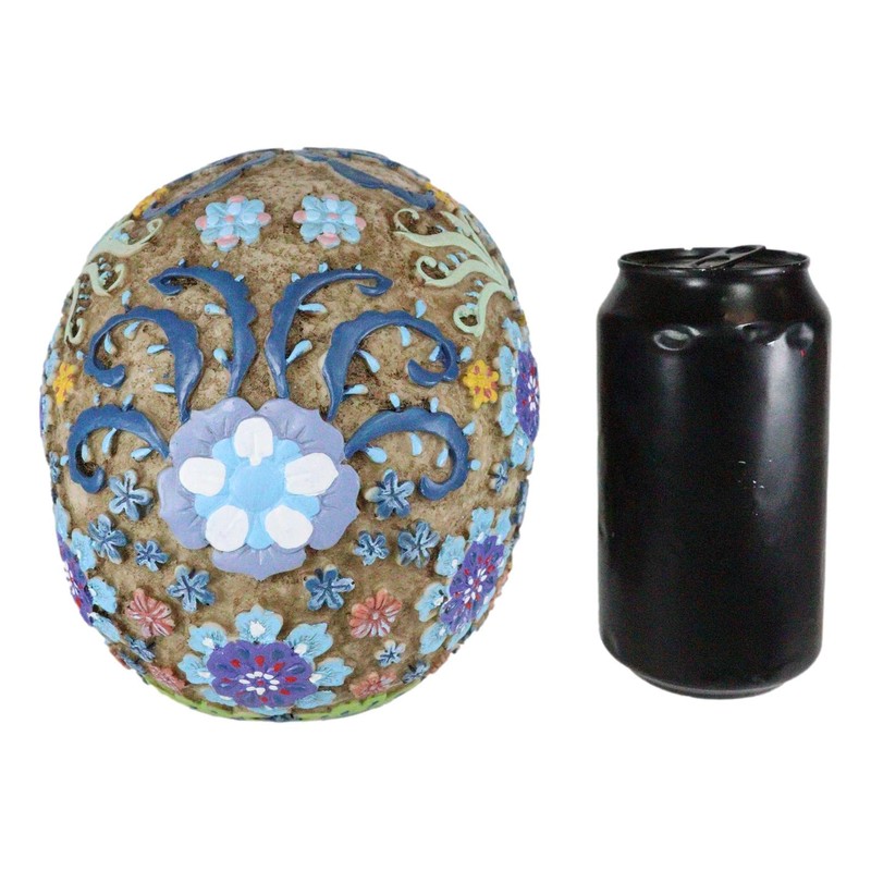 Ebros Totenkopf-Figur Dias De Los Muertos, Blumenschädel, Blumen- und Tierwelt,