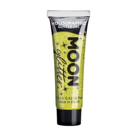 Moon Glitter Holographic Glitter Gel for Face and Body 12ml Yellow Glitter Face Glitter