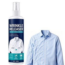 Instant Wrinkle Releaser Spray, 100ml Clothes Release Formula, Travel Garment Refresher, No Ironing Needed for Shirts, Dresses，Suits for Business Trips & Daily Use