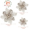 GWHOLE 21 Nochebuenas Navideñas Adornos para Árbol de Navidad, 10/12/16cm