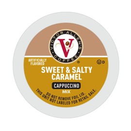 Victor Allen's Coffee Sweet and Salty Caramel Flavored Cappuccino Mix, 42 Count, Single Serve K-Cup Pods for Keurig K-Cup Brewers Brewers